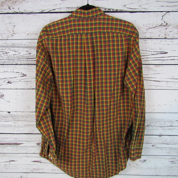 Lands' End casual plaid button down men's shirt - Picture 3 of 5